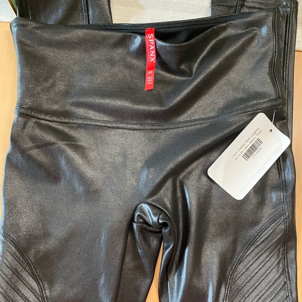 SPANX Faux Leather Moto Leggings